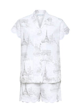 Load image into Gallery viewer, Paris Print Short Sleeve PJ with Shorts