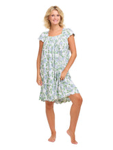 Load image into Gallery viewer, Hydrangea Pima Knit Cap Sleeve Short Nightgown