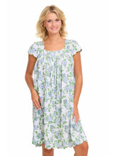 Load image into Gallery viewer, Hydrangea Pima Knit Cap Sleeve Short Nightgown