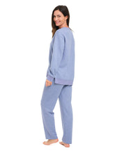 Load image into Gallery viewer, Blue Crew-neck Quilted Loungewear Set