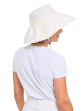 Load image into Gallery viewer, White Pleated Sun-Travel Hat