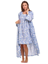 Load image into Gallery viewer, Blue Butterfly Cap Sleeve Nightgown