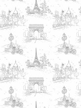 Load image into Gallery viewer, Grey Paris Clay Coated Wallpaper