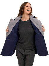 Load image into Gallery viewer, Navy/Grey Reversible Alpaca Jacket