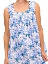 Load image into Gallery viewer, Blue Floral Gathered Nightgown