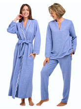 Load image into Gallery viewer, Blue Quilted Bundle: Robe + Loungewear Set