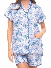 Load image into Gallery viewer, Blue Floral S/S Pajamas with Shorts