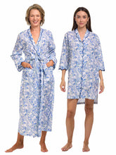 Load image into Gallery viewer, Blue Butterfly Bundle: Classic Robe + Nightshirt