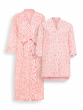 Load image into Gallery viewer, Coral Filigree Bundle: Kimono Robe + Nightshirt