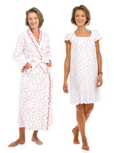 Load image into Gallery viewer, Hearts & Arrows Bundle: Classic Robe + Cap Sleeve Short Nightgown