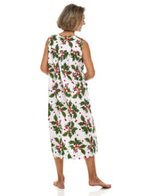 Load image into Gallery viewer, Holiday Print Gathered Nightgown
