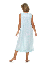 Load image into Gallery viewer, Ice Blue Filigree Gathered Nightgown