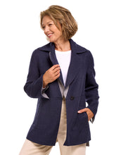 Load image into Gallery viewer, Navy/Grey Reversible Alpaca Jacket