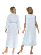 Load image into Gallery viewer, Ice Blue Filigree Bundle: Classic Robe + Gathered Nightgown