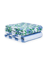 Load image into Gallery viewer, Hydrangea/Striped Beach Towel 2-Piece Set
