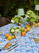 Load image into Gallery viewer, Blue Block Print Floral Indoor Fabric