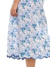Load image into Gallery viewer, Blue Floral Slip Nightgown