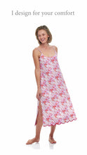 Load and play video in Gallery viewer, Pink Floral Slip Nightgown