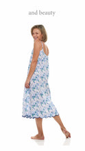Load and play video in Gallery viewer, Blue Floral Slip Nightgown