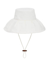Load image into Gallery viewer, White Pleated Sun-Travel Hat
