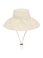 Load image into Gallery viewer, Beige Pleated Sun-Travel Hat
