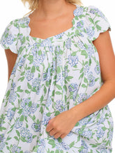 Load image into Gallery viewer, Hydrangea Pima Knit Cap Sleeve Short Nightgown

