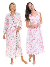 Load image into Gallery viewer, Cherry Blossom Bundle: Classic Robe + Gathered Nightgown
