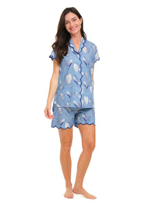 Blue Lily of the Valley S/S PJs with Shorts