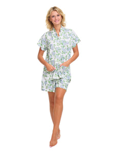 Hydrangea Pima Knit PJs with Shorts