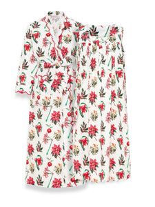Christmas Floral Bundle: Classic Robe + Gathered Nightgown