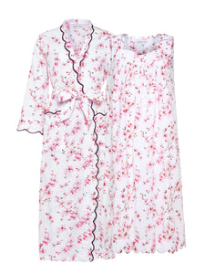 Cherry Blossom Bundle: Classic Robe + Gathered Nightgown