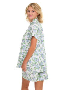 Hydrangea Pima Knit PJs with Shorts