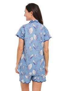 Blue Lily of the Valley S/S PJs with Shorts