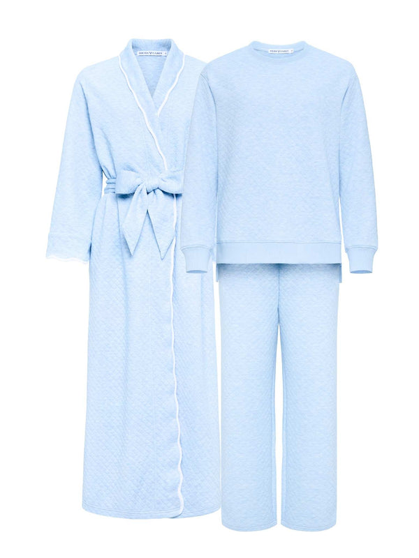 Ice Blue  Bundle: Robe + Loungewear Set