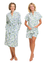 Load image into Gallery viewer, Hydrangea Pima Knit Bundle: Short Classic Robe + Short Pajama
