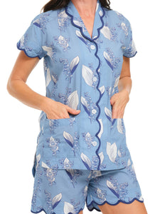 Blue Lily of the Valley S/S PJs with Shorts