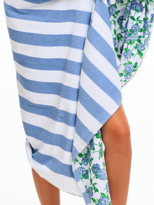 Hydrangea/Striped Beach Towel