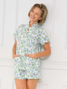 Hydrangea Pima Knit PJs with Shorts