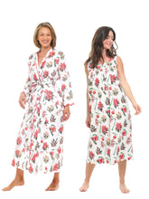 Load image into Gallery viewer, Christmas Floral Bundle: Classic Robe + Gathered Nightgown
