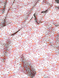 Pink Block Print Floral Indoor Fabric