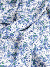 Load image into Gallery viewer, Blue Block Print Floral Indoor Fabric
