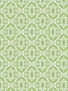Green Filigree Clay Coated Wallpaper