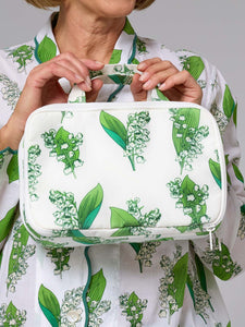 Lily of the Valley Medium Handle Cosmetic Bag