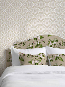 Tan Hummingbird Indoor Fabric