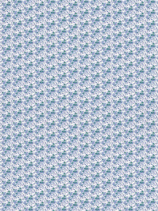 Blue Block Print Floral Indoor Fabric