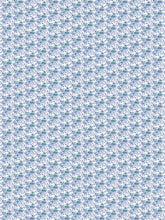 Load image into Gallery viewer, Blue Block Print Floral Grasscloth Wallpaper
