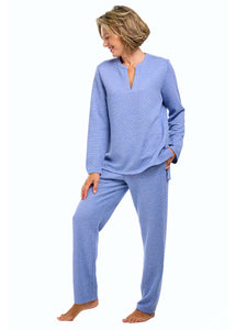 Blue Quilted Loungewear Set