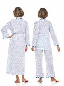 Blue Paisley Bundle: Classic Robe + Pajamas