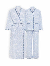 Load image into Gallery viewer, Blue Paisley Bundle: Classic Robe + Pajamas
