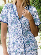 Load image into Gallery viewer, Blue Floral Pima Knit PJ with Shorts

